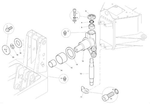 Benford Mecalac Terex Dumper Centre Pin Assembly 0.85 - 1.2 Tonne