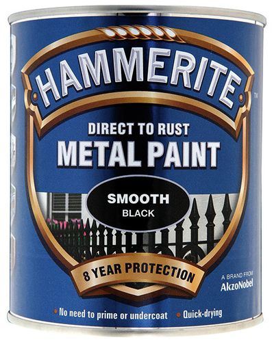 Hammerite Smooth Black Paint 750ml
