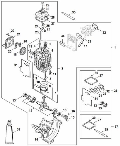 Stihl Kombi Km131R Engine Parts
