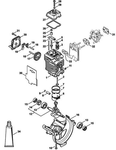 Stihl FS90 Engine 38mm Parts