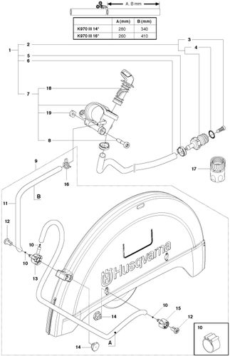 Husqvarna K970 Water Attachment