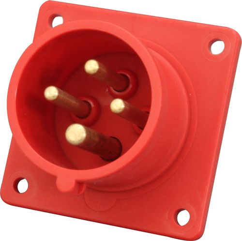 Red 4 Pin 32 Amp Surface Mount Plug 415V