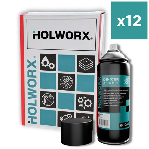 Holworx® De-Icer 600ml – Windscreen & Vehicle Ice Removal Aerosol | Pack Of 12