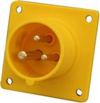 110V 16 Amp Yellow Surface Mount Plug