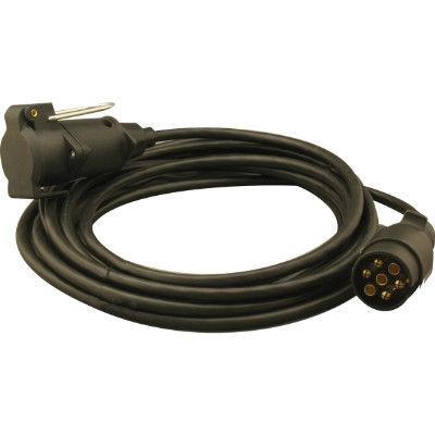 Trailer Extension Cable 7 Pin Plug To 7 Pin Socket M/F- 6 Metres