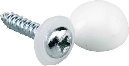 Number Plate Fixings - Caps, Dome & Screws White | Pack Of 100