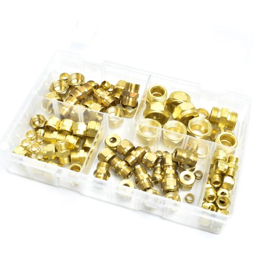 Imperial Brass Tube Couplings 3/16"-1/2" | Assortment Box Of 25 Sets