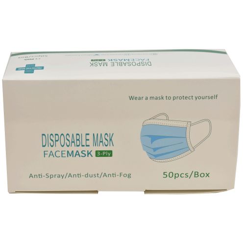Disposable 3 Ply Face Mask 50 Pack