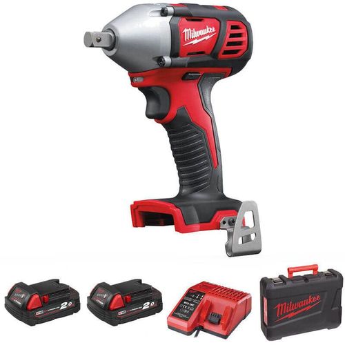 Milwaukee Compact 1/2" Impact Wrench Kit with Case & 2 Batteries