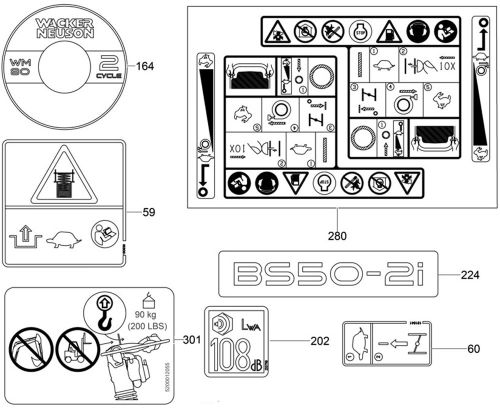 Wacker BS50-2I Labels