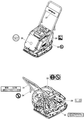 Wacker WP1540A Decals