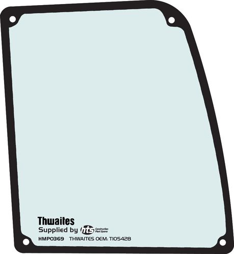 Thwaites Cab Upper Window R/H OEM: T105428