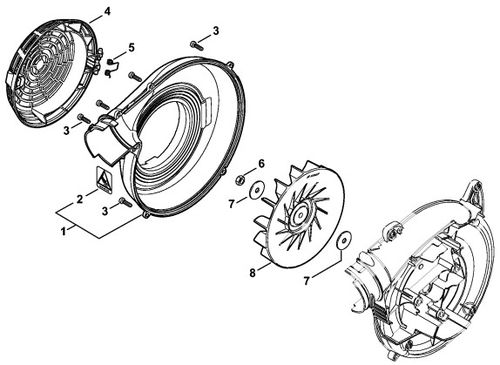 Stihl BG86 Fan Housing Outer & Fan Wheel Parts