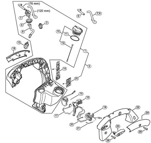 Stihl SH86 C-E Handle Frame & Fuel Tank