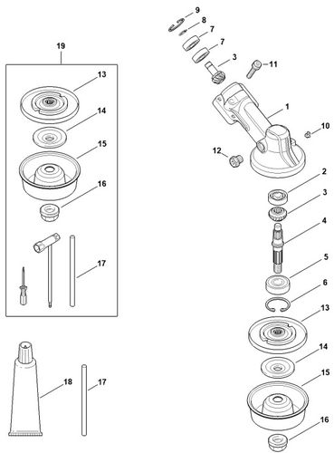 Stihl Kombi Fs-Km Strimmer Gearhead Parts