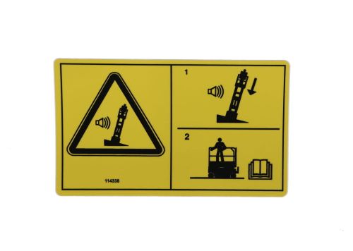 Genie Tilt Sensor Decal - OEM Number: 114338