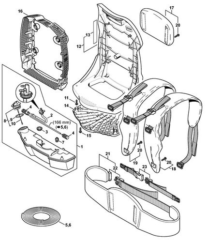Stihl BR700 Blower Fuel Tank & Backplate Parts