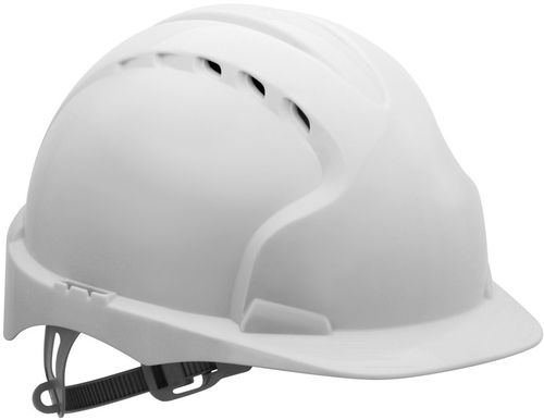White Site Helmet With Webbing Harness