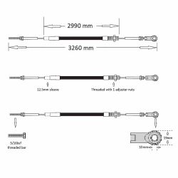 Thwaites 2 Tonne Handbrake Cable (HMP4046)