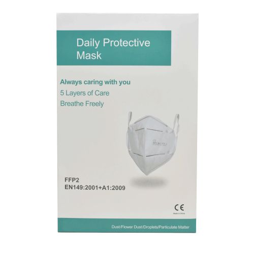 Fold Flat Face Mask Non Valved FFP2 10 Pack