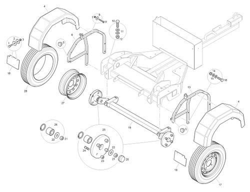 Benford Terex Mecalac MBR71 Trailer Axles & Wheels