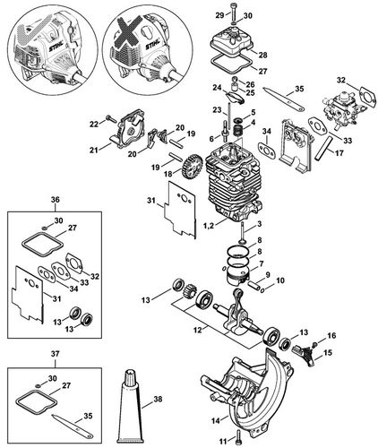 Stihl BT131 Engine Parts