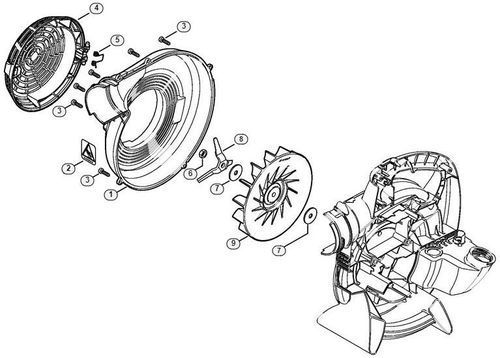 Stihl SH86 C-E Fan Housing Outer & Fan Wheel