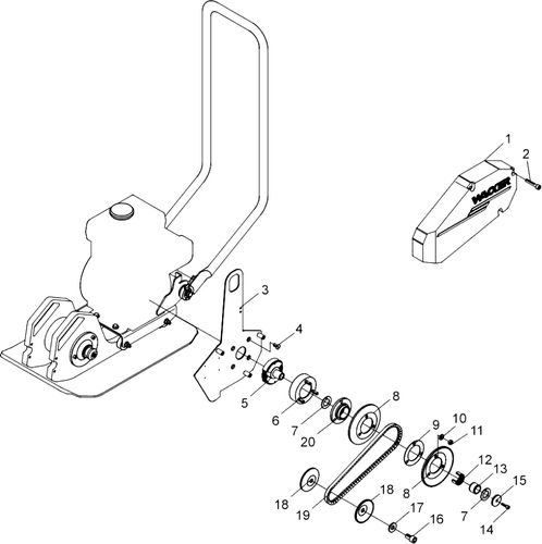 Wacker BPS1135A Belt Drive & Guard