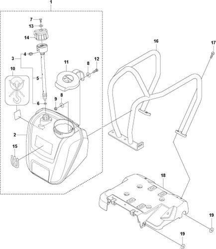 Husqvarna LF75 Engine Plate & Water Tank