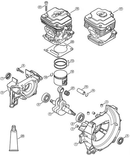 Stihl FS240 Crankcase & Cylinder