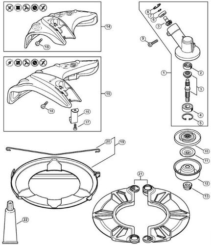 Stihl FS55 2 Mix Gear Head & Deflector - New Type