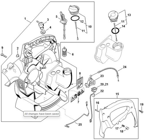 Stihl BG55 Fan Housing, Inside (04.2001), (45.2001), (18.2002) Parts