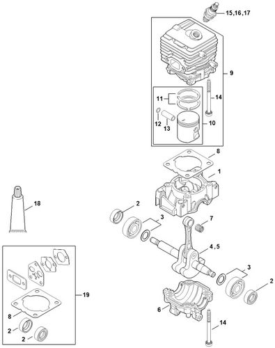 Stihl BR200 Crankcase & Cylinder Parts