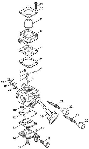 Stihl BG56C-E Carburettor C1M-S260 (037.2018)