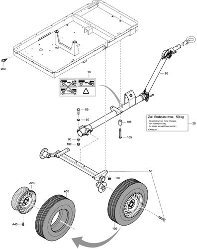 XAS90 Dd Undercarriage Adjustable Without Brakes