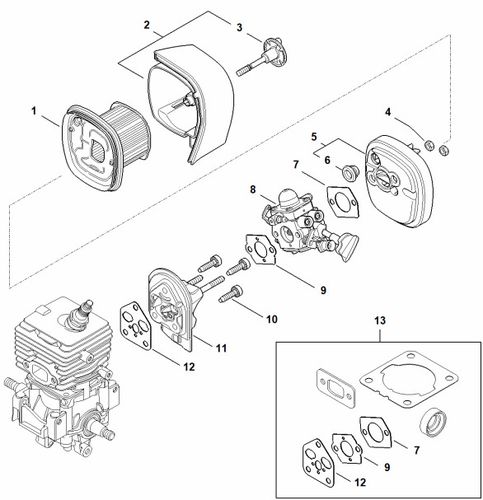 Stihl BG86C-E Air Filter & Spacer Flange
