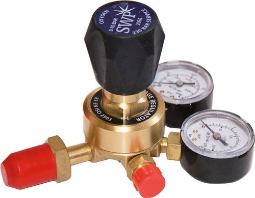 Oxygen Regulator Twin Gauge Single Stage 0-10 Bar