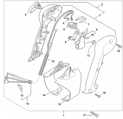 Stihl BR350 Control Handle Sn: 506001088>