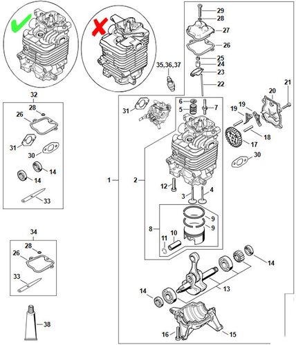 Stihl BR700 Blower Engine Parts