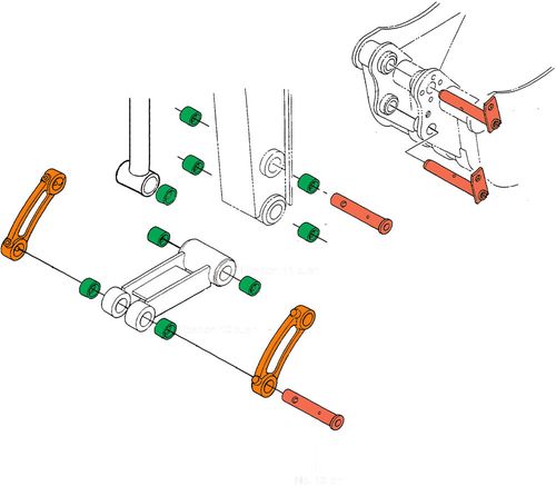 Kubota Kx015-4 - Kx019-4 Dipper End Kit With Side Links