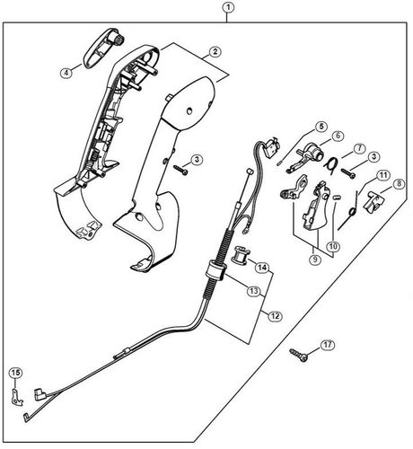 Stihl BR600 Blower Control Handle (Old Type)