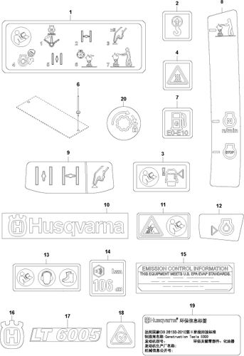 Husqvarna LT6005 Decals