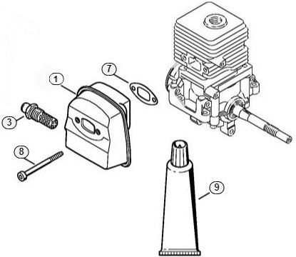Stihl FS55 2 Mix Muffler