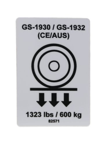 Genie Wheel Load Decal - OEM Number: 82571Gt