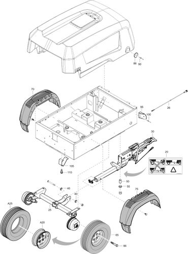 XAS48KD Undercarriage With Fixed Brakes 1611813631-03