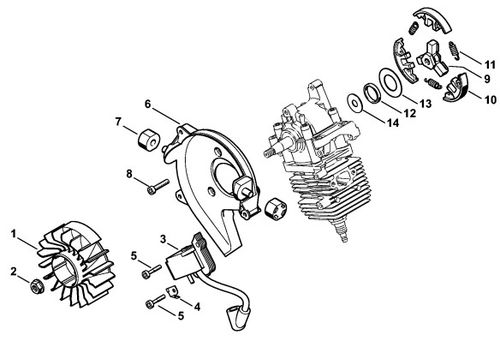 Stihl BT45 Ignition & Clutch Parts