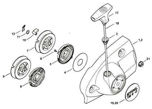 Stihl TS410 Recoil Starter Parts