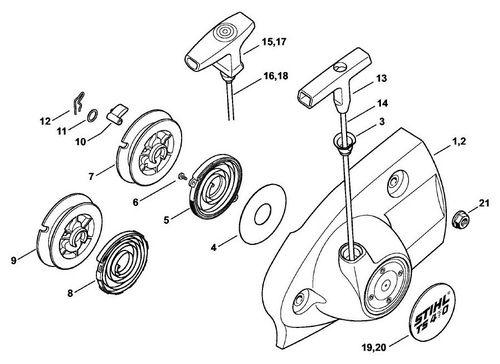 Stihl TS410 Recoil Starter Parts