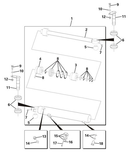 Thwaites 5-10 Tonne Steering Ram Components