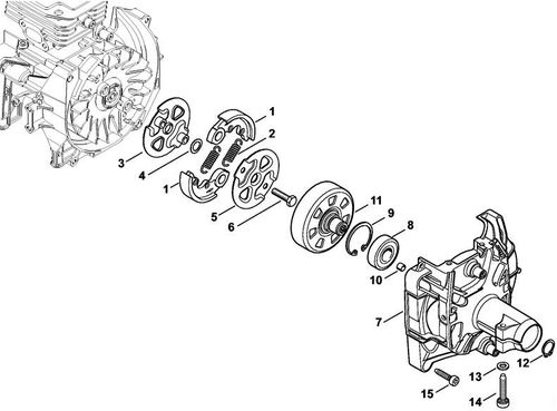 Stihl FS360C-E Clutch, Clutch Housing